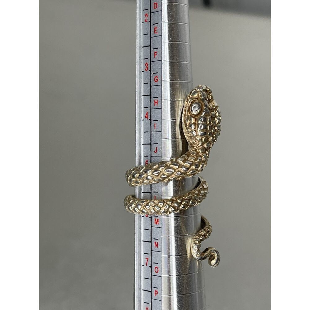 Gothic Head Snake Serpent Ring Gold plate Sterling Silver .925 Cobra Size 5.75